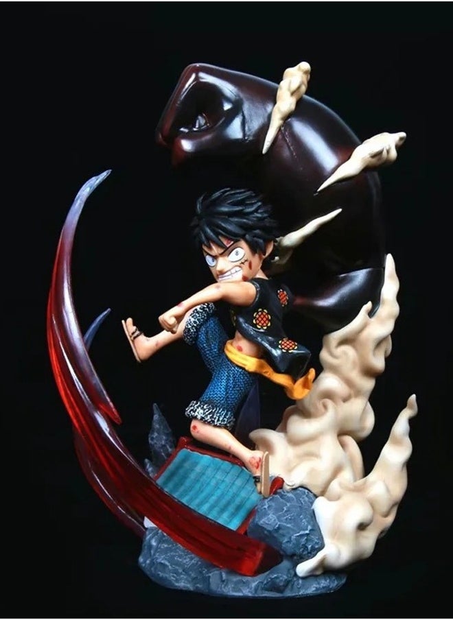 One Piece Big Fist Luffy Action Figure Decorative Resin Sculpture Home Decor Statue, Art Figurine Home Ornament Decoration for Office, Living Room, Bedroom, Book Shelf, TV Cabinet, Desktop