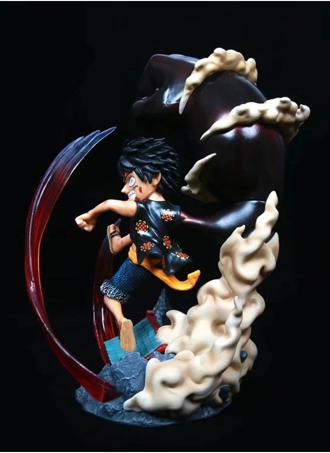 One Piece Big Fist Luffy Action Figure Decorative Resin Sculpture Home Decor Statue, Art Figurine Home Ornament Decoration for Office, Living Room, Bedroom, Book Shelf, TV Cabinet, Desktop