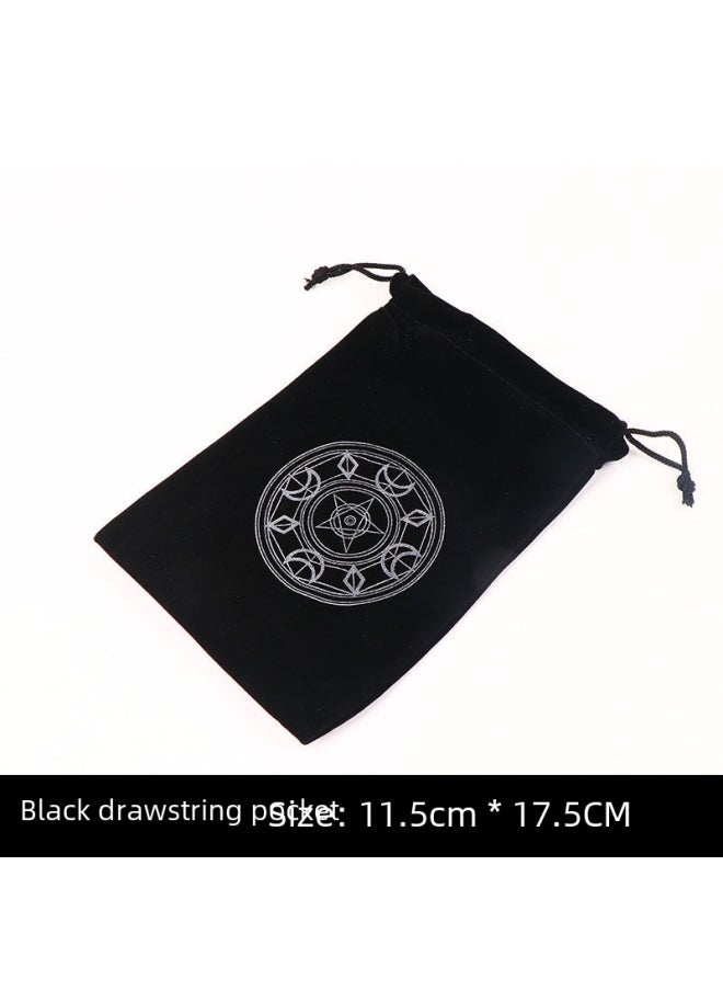 Carlo Card Holder Bag Set Cloth Bag Velvet Tarot Card Storage Black-Color:Star-black Flannel