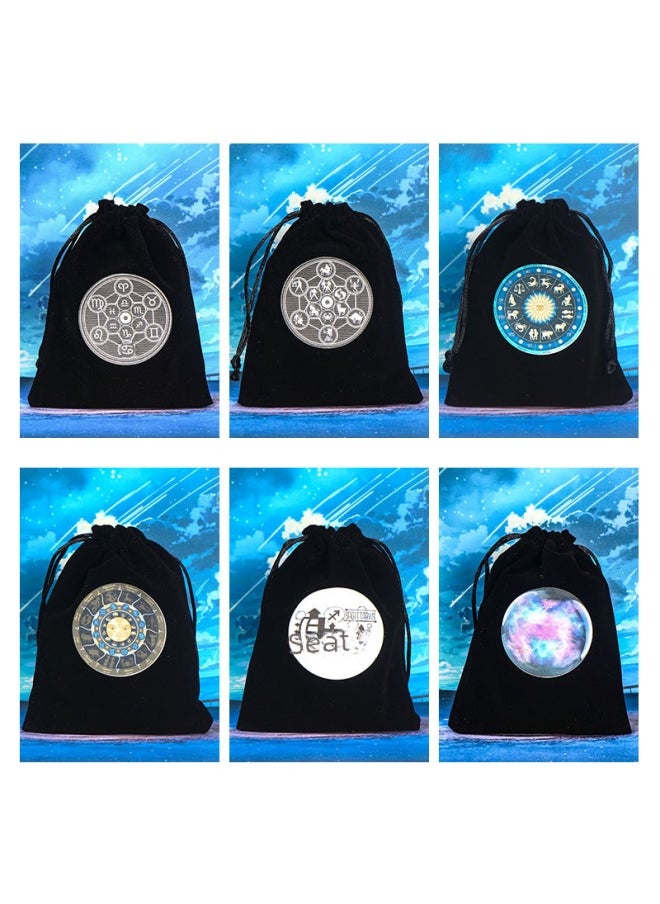 Carlo Card Holder Bag Set Cloth Bag Velvet Tarot Card Storage Black-Color:Star-black Flannel