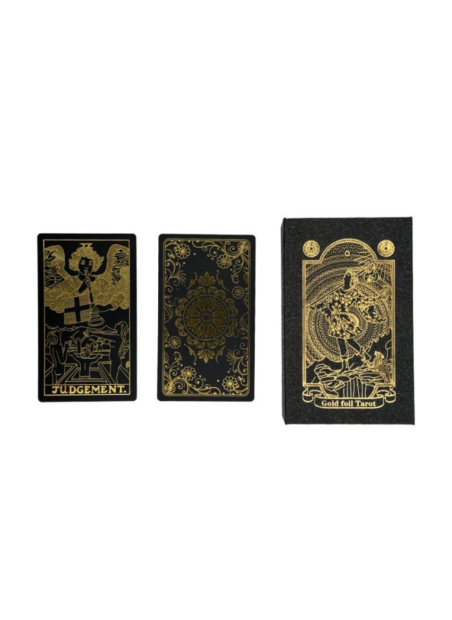 Waite Gold Foil Tarot Caro Card Tarot Color Printing Tarot Card PVC Waterproof Tarot Card Table Game Tablecloth-Color:Krul Gold Box-Specification:English Manual