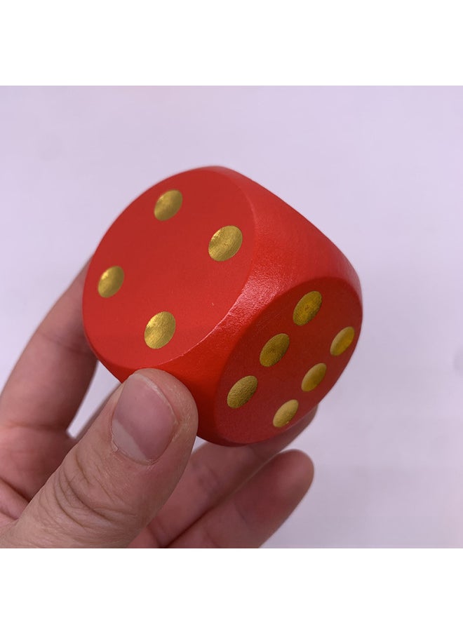 3cm4cm5cm6cm8 Wood Dice Flying Chess Color Game Lottery Props Educational Toys Teaching Aids Sieve-Color:5cm Yellow Points Dice