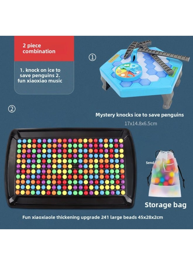 Children's Happy Love To Eliminate The Fun Board Parent-child Interactive Desktop Pair Touch Table Power Matching Toys Wholesale-Color:Hard Bottom 241 Beads  Comes With Bag Beads + Knocking Ice Cubes