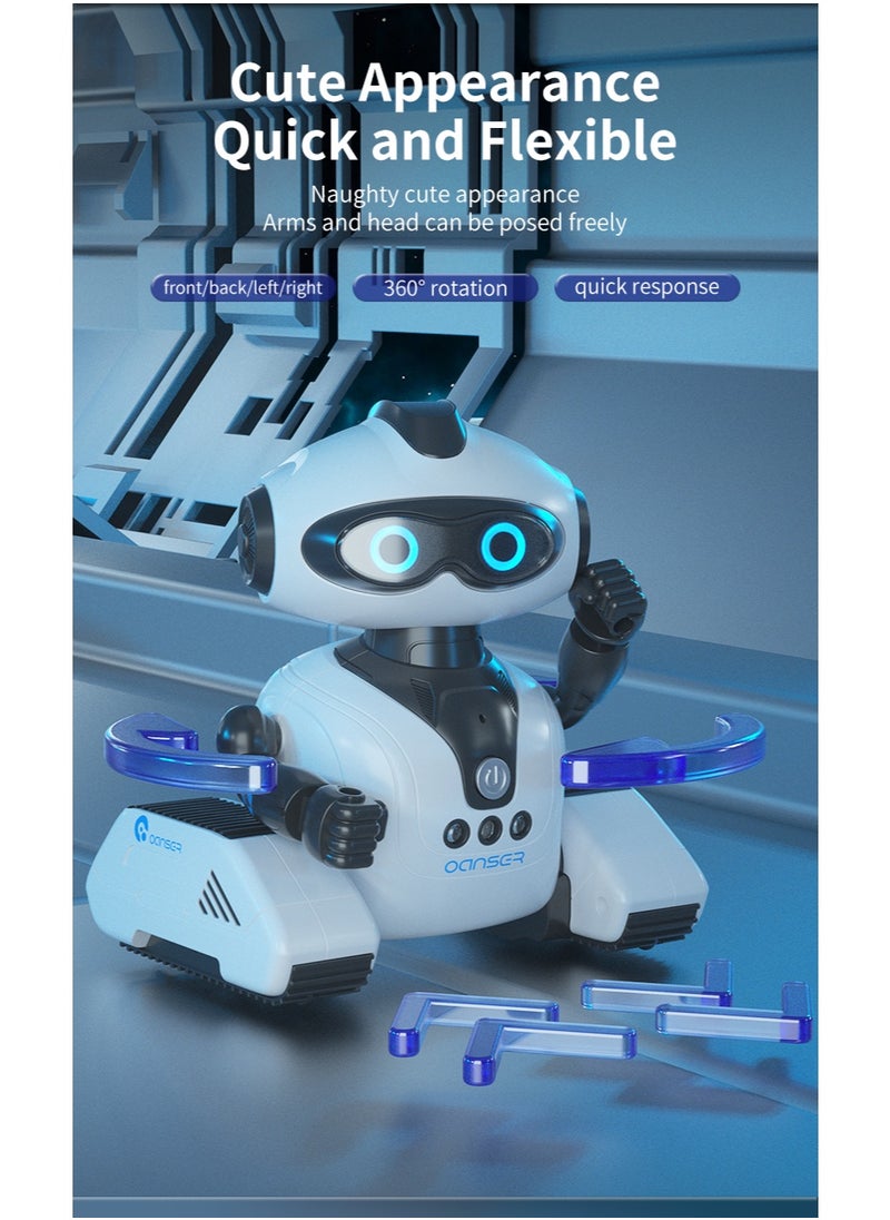 Candy Wish 2.4G Intelligent Interactive Robot Toys for Kids, Rechargeable Remote Control Emo Robots with Gesture Sensing, Fun Recording and Shining LED Eyes, RC Robot Toys Gifts for all ages Boys Girls