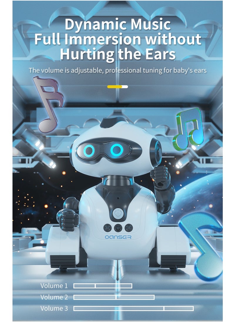 Candy Wish 2.4G Intelligent Interactive Robot Toys for Kids, Rechargeable Remote Control Emo Robots with Gesture Sensing, Fun Recording and Shining LED Eyes, RC Robot Toys Gifts for all ages Boys Girls