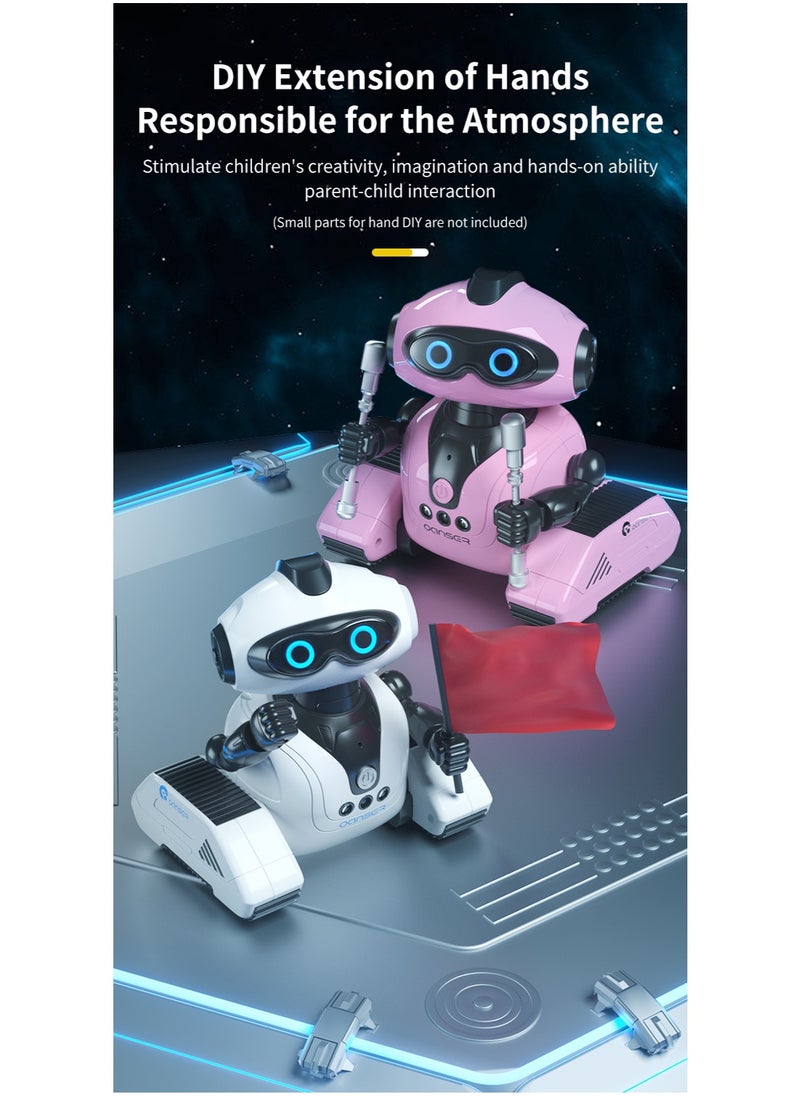 Candy Wish 2.4G Intelligent Interactive Robot Toys for Kids, Rechargeable Remote Control Emo Robots with Gesture Sensing, Fun Recording and Shining LED Eyes, RC Robot Toys Gifts for all ages Boys Girls
