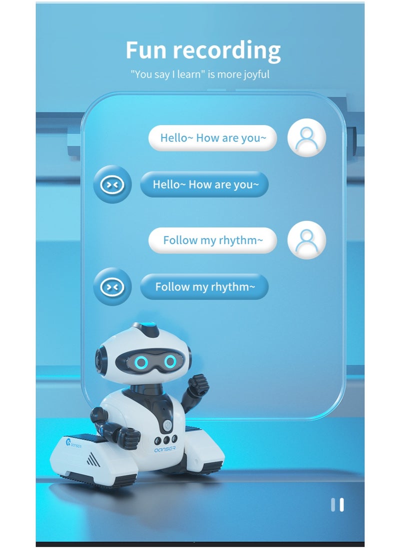 Candy Wish 2.4G Intelligent Interactive Robot Toys for Kids, Rechargeable Remote Control Emo Robots with Gesture Sensing, Fun Recording and Shining LED Eyes, RC Robot Toys Gifts for all ages Boys Girls