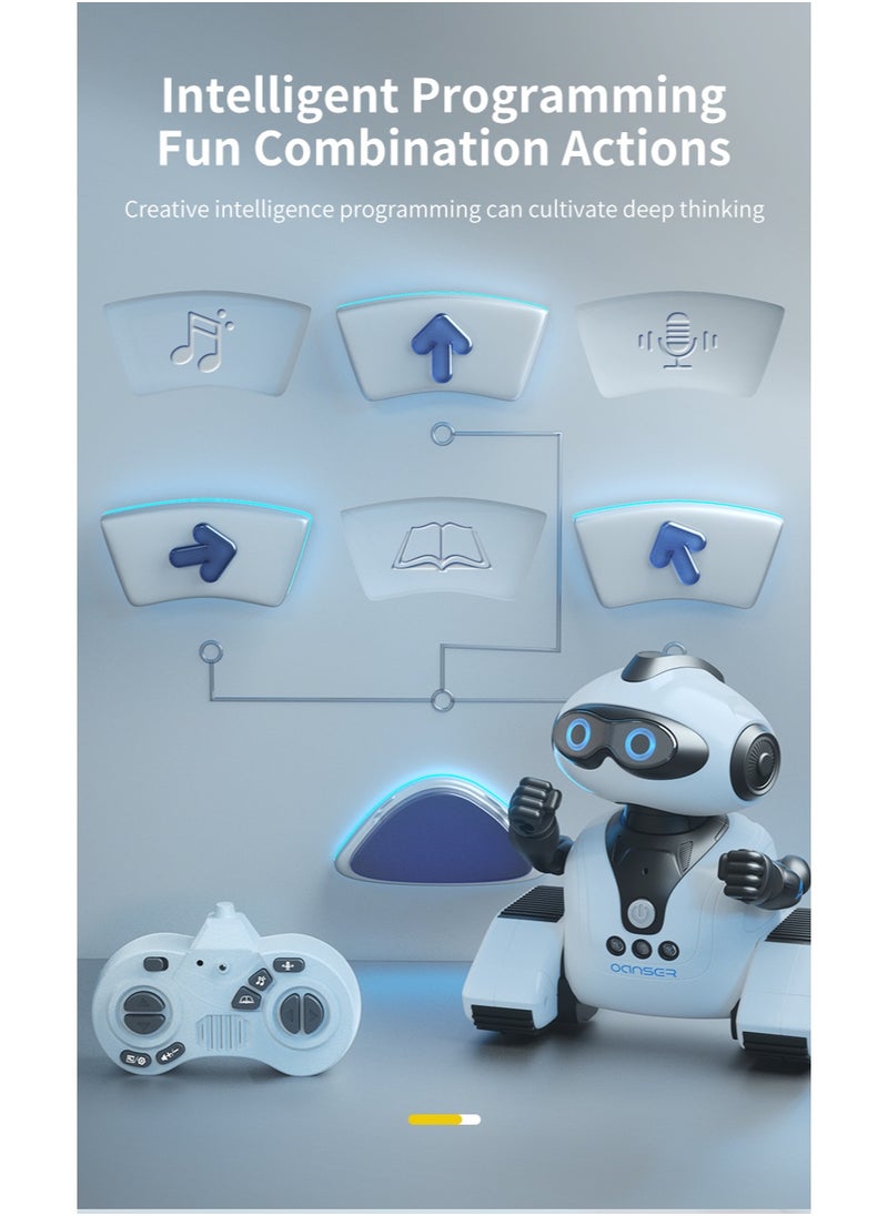 Candy Wish 2.4G Intelligent Interactive Robot Toys for Kids, Rechargeable Remote Control Emo Robots with Gesture Sensing, Fun Recording and Shining LED Eyes, RC Robot Toys Gifts for all ages Boys Girls