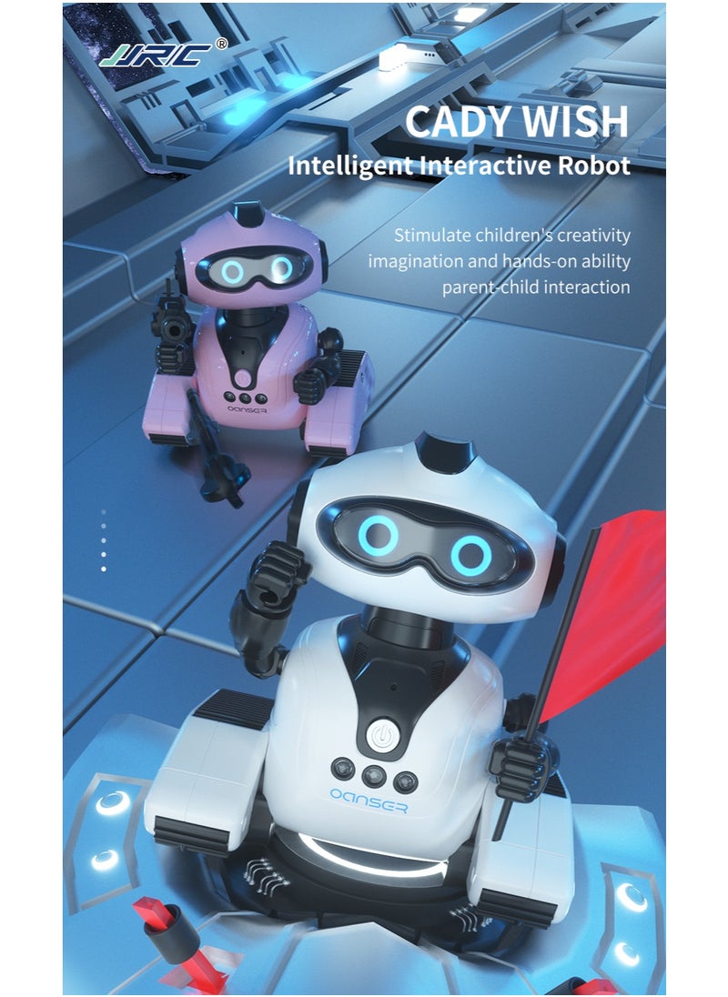 Candy Wish 2.4G Intelligent Interactive Robot Toys for Kids, Rechargeable Remote Control Emo Robots with Gesture Sensing, Fun Recording and Shining LED Eyes, RC Robot Toys Gifts for all ages Boys Girls