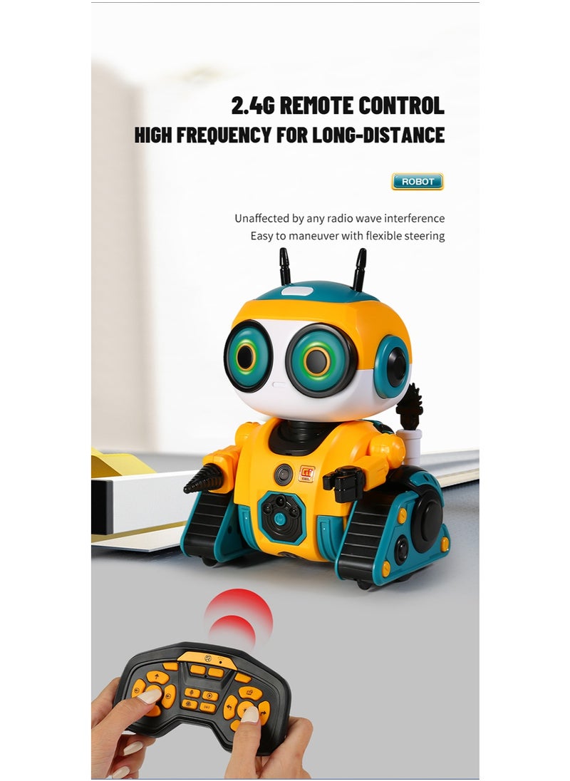 Intelligent Programming Robot DIY Assembly with Infrared Sensor 2.4G Wireless Remote Control Cute Toy Gift for Kids