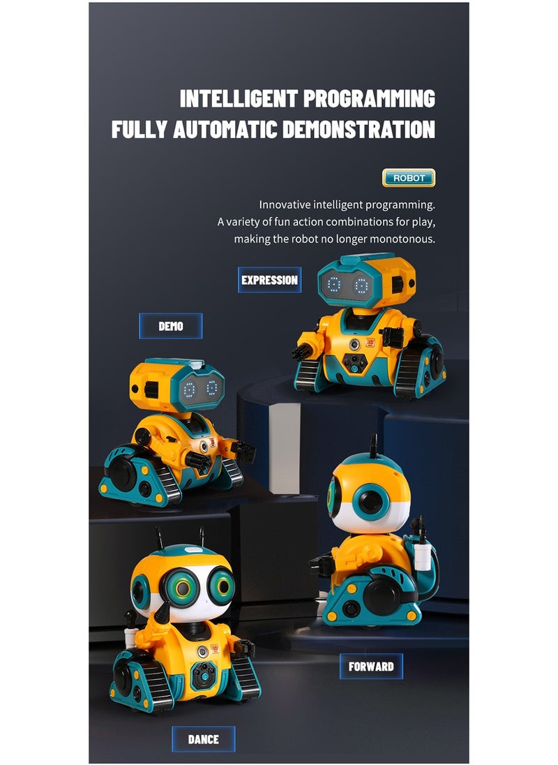 Intelligent Programming Robot DIY Assembly with Infrared Sensor 2.4G Wireless Remote Control Cute Toy Gift for Kids