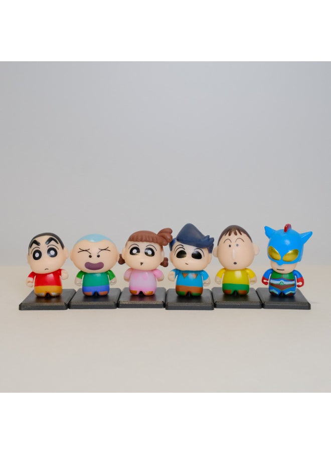 Cute Crayon Shin-chan Series Ornaments Decoration Garden Clothing Dress Up Xiaoxin Ornaments Hand-made Diy Small Size Decoration-Color:Casual Single Style Price (please Bid In Multiples Of 6)