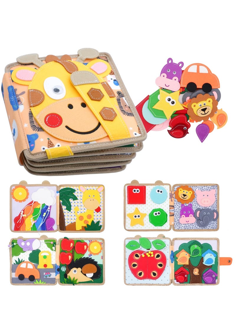 Montessori Felt Quiet Book for Toddlers - Washable Busy Book for Preschool Learning, Sensory Toys for Kids Ages 3-6, Perfect Travel Gift for Boys and Girls, Ideal for Autism Support.