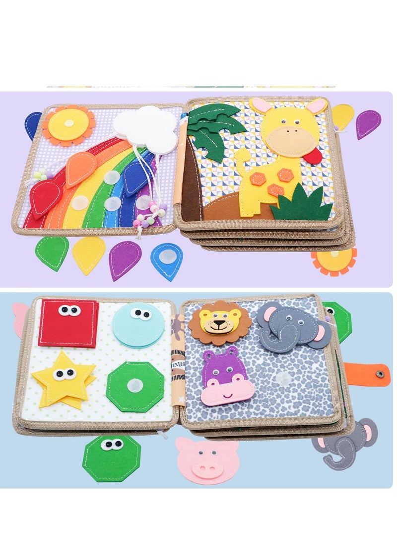 Montessori Felt Quiet Book for Toddlers - Washable Busy Book for Preschool Learning, Sensory Toys for Kids Ages 3-6, Perfect Travel Gift for Boys and Girls, Ideal for Autism Support.