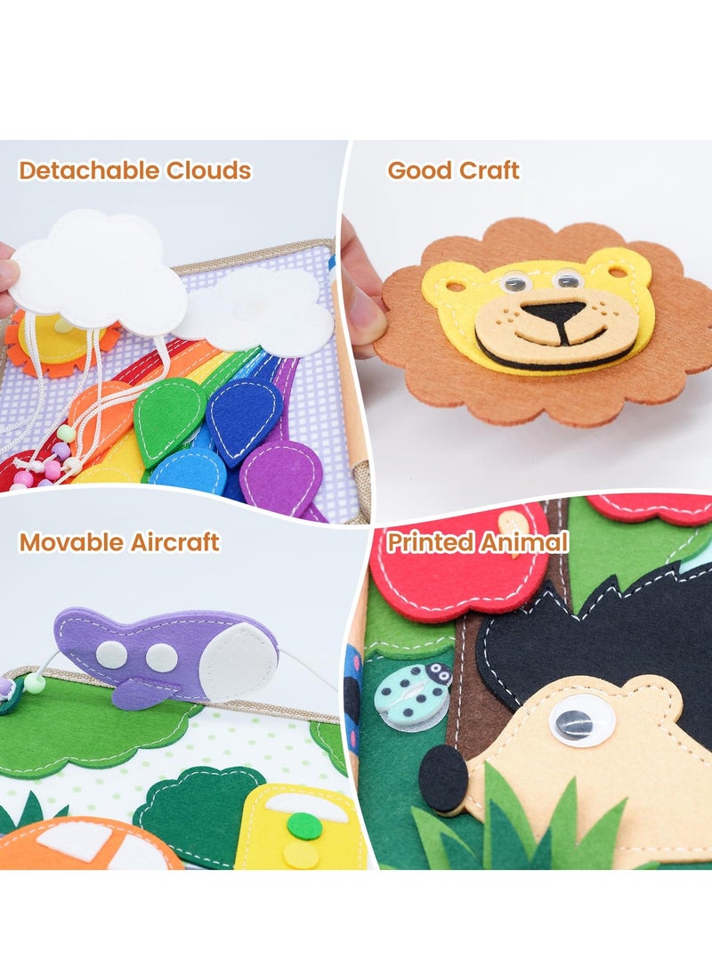 Montessori Felt Quiet Book for Toddlers - Washable Busy Book for Preschool Learning, Sensory Toys for Kids Ages 3-6, Perfect Travel Gift for Boys and Girls, Ideal for Autism Support.