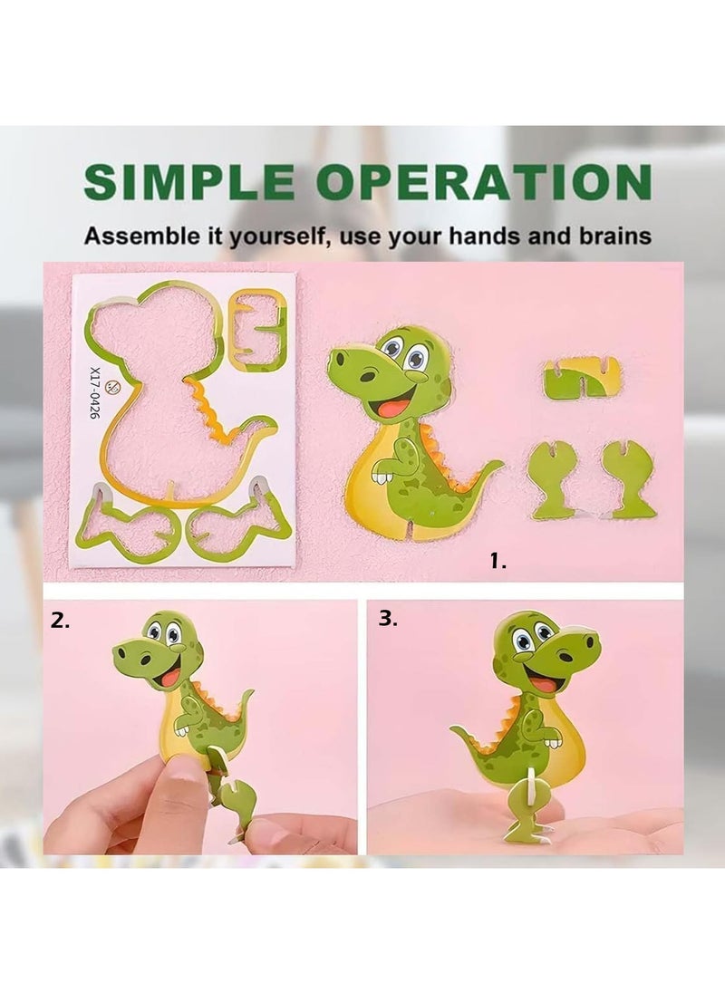 100PCS Educational 3D Cartoon Puzzle for Kids - Insects, Dinosaurs, Animals, Vehicles Themed 3D DIY Cardboards for Boys  Girls Gift Party Supplies