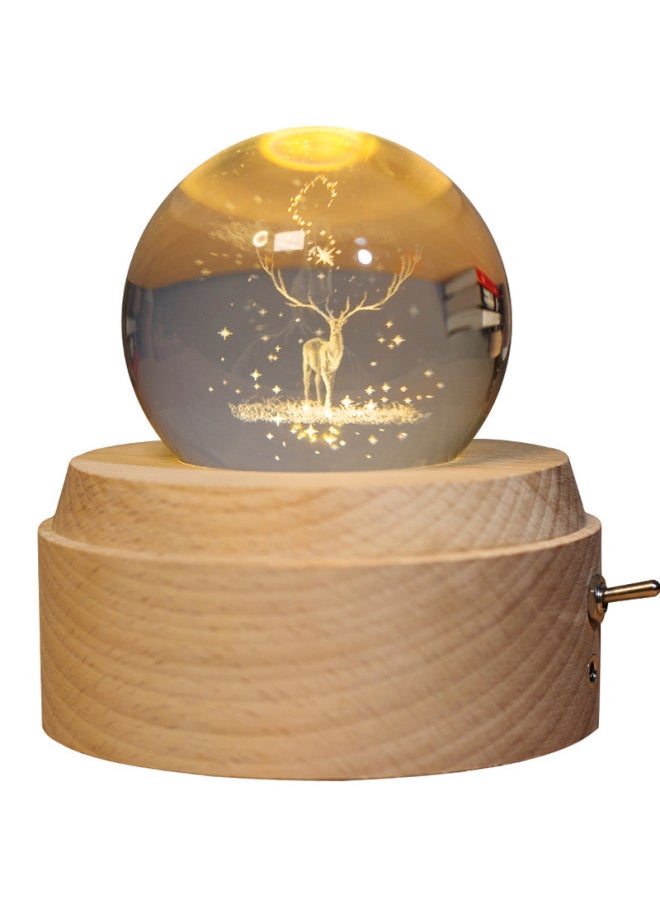 Creative Gift Wooden Music Box For Girls Gift Elk Birthday Octave Crystal Ball Music Box Z1-Color:520 Bear-Dimensions:Remote Control Bluetooth Music Without Rotation