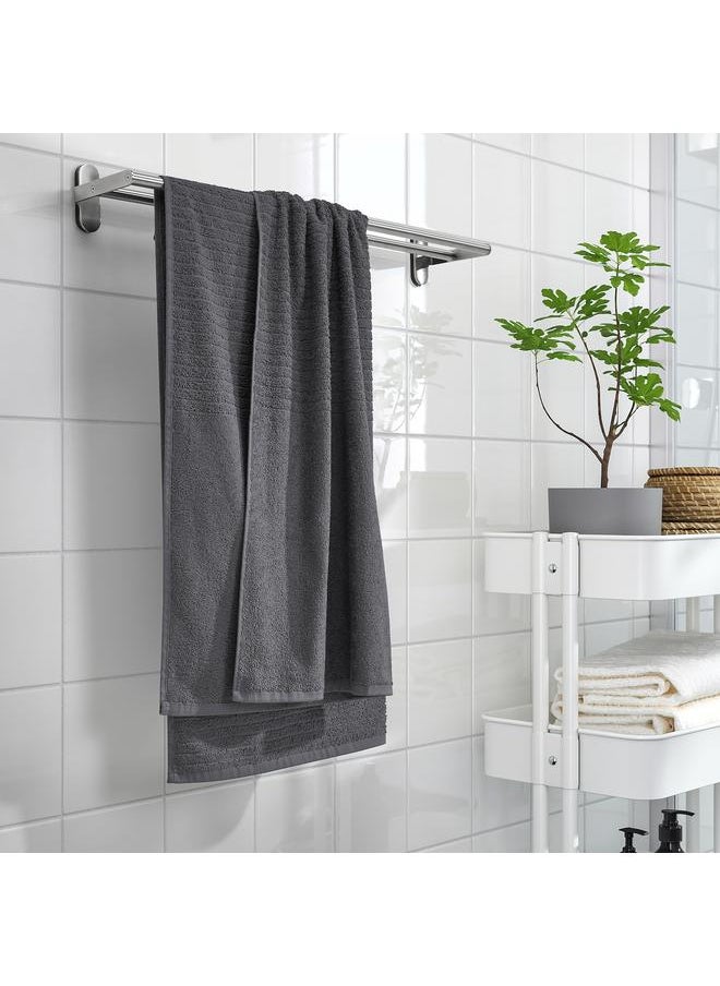 Bath towel, dark grey, 70x140 cm