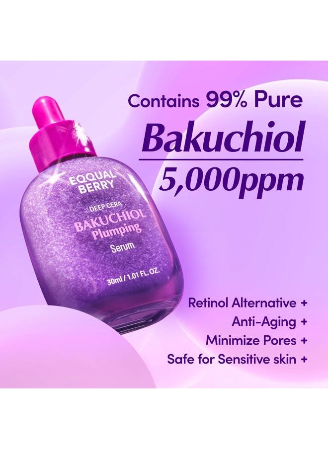 Bakuchiol Plumping Serum – Pore and Wrinkle Minimizer with Bakuchiol | Retinol Alternative for Sensitive Skin | Enhances Firmness and Elasticity with Ceramide and Peptides, 1.01oz / 30ml