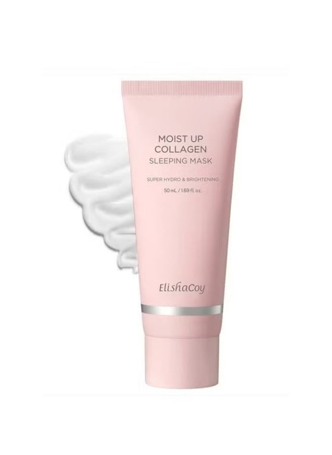 Moist Up Collagen Sleeping Face Mask Skincare, Hydrating, brightening Sleep Mask for Overnight Face Cream with Vitamin E, Korean Face Masks for Skin care, Anti Aging Moisture 50ML, 1.69fl.oz