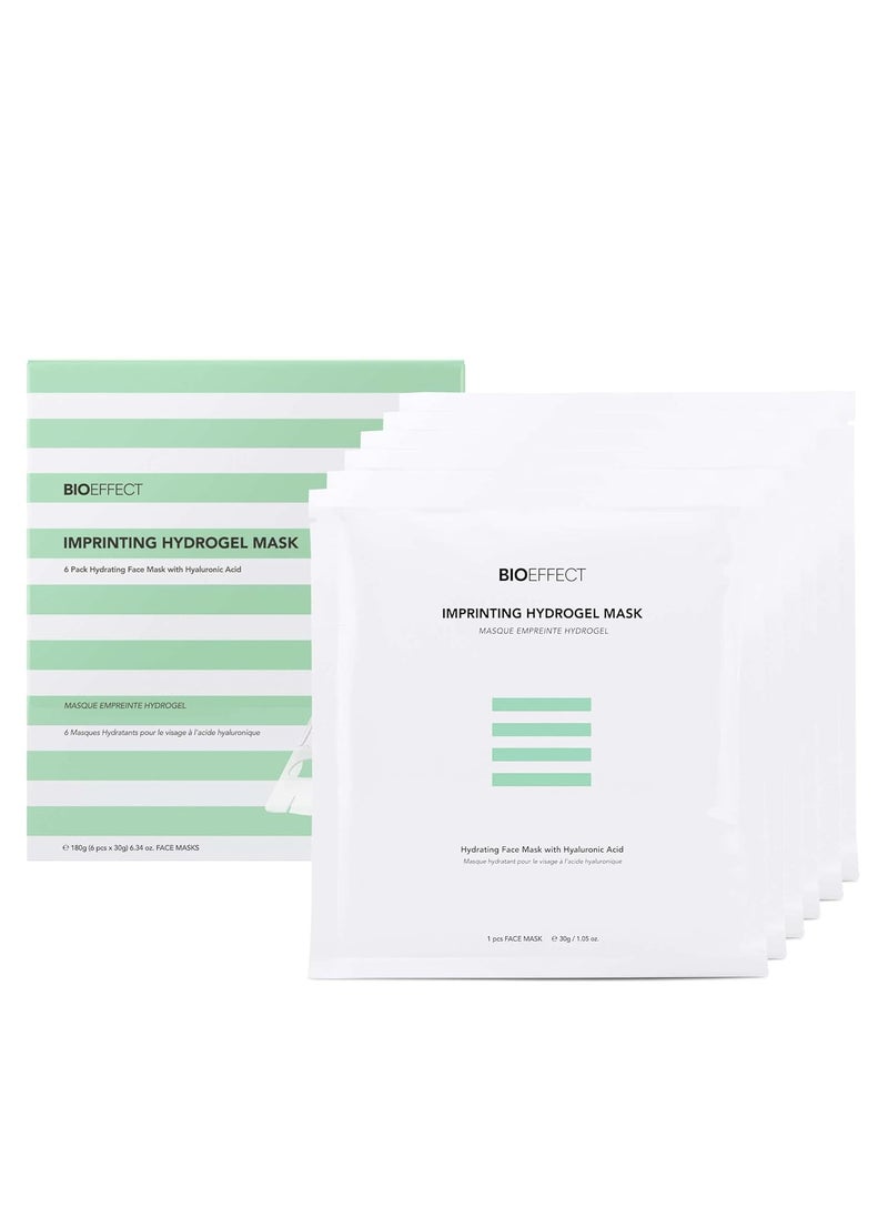 Bioeffect Imprinting Hydrogel Facial Skincare Mask 6-Pack with Hyaluronic Acid is Deeply Moisturizing, Skin Plumping and Fast Absorbing, A Hydrating Gel Sheet Mask Beauty Treatment, Alcohol-free