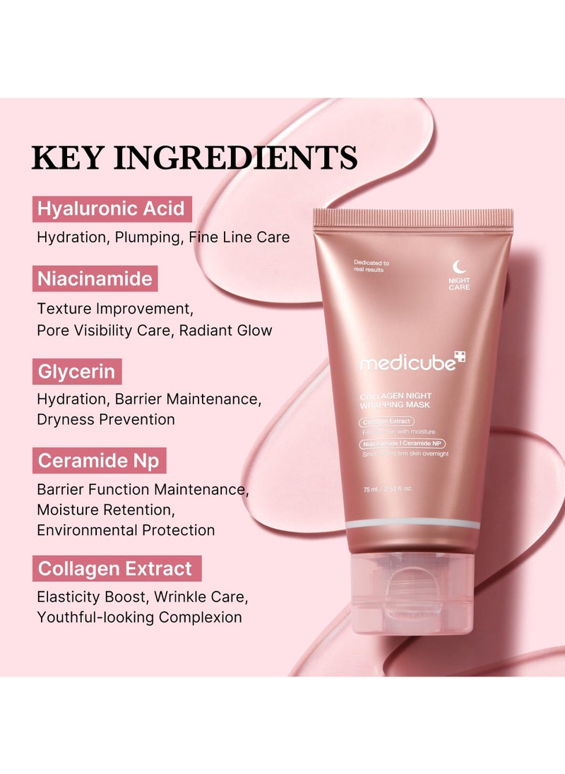 Viral Glass Skin Faical Mask Duo: Collagen Overnight Wrapping Peel Off Facial Mask Pack & Zero Pore Blackhead Mud Facial Mask & Jelly Brush