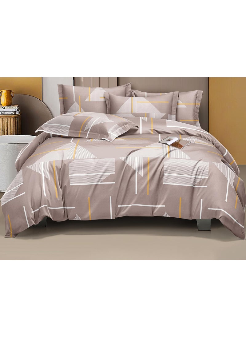 THE HOME STYLE Super Soft Cotton Standard King Size Printed Pillow Covers ll Pillow Cases 18 x 28 Inches Set of 2 Piece Sand Stone