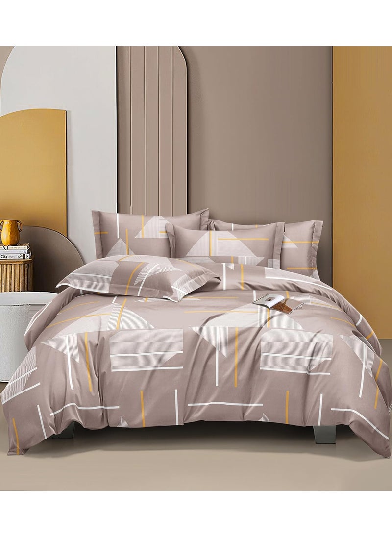 THE HOME STYLE Super Soft Cotton Standard King Size Printed Pillow Covers ll Pillow Cases 18 x 28 Inches Set of 2 Piece Sand Stone