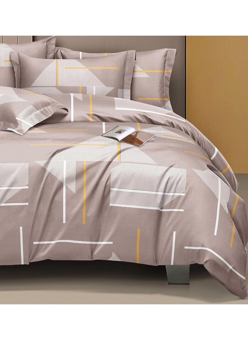 THE HOME STYLE Super Soft Cotton Standard King Size Printed Pillow Covers ll Pillow Cases 18 x 28 Inches Set of 2 Piece Sand Stone