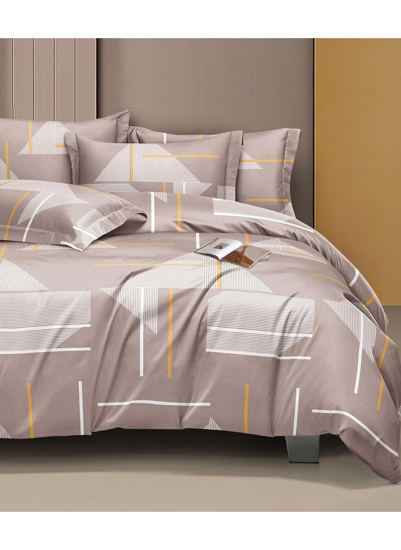 THE HOME STYLE Super Soft Cotton Standard King Size Printed Pillow Covers ll Pillow Cases 18 x 28 Inches Set of 2 Piece Sand Stone