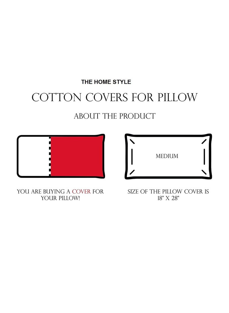 THE HOME STYLE Super Soft Glace Cotton 300 TC King Size Printed Pillow Covers Ll Pillow Cases Ll Set Of 2 Piece 18X 28 Inches French Blue