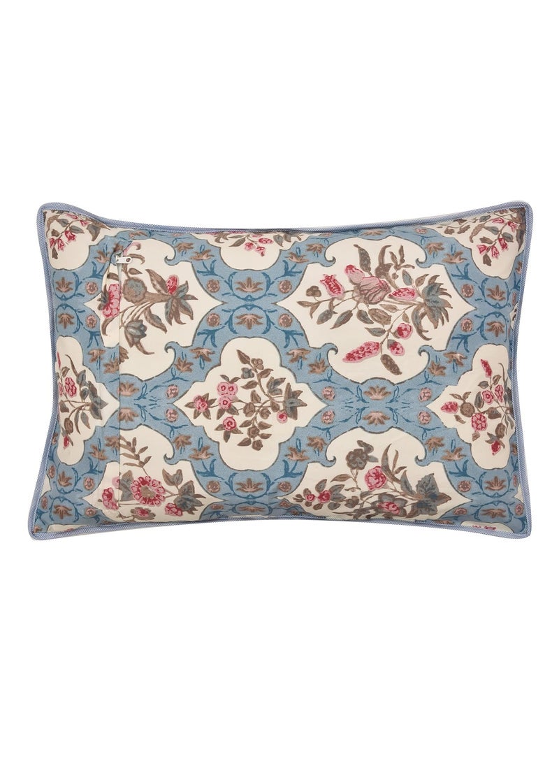 RRC Quilted Floral Print Cotton Pillow Covers Set of 217X27Inches 220 GSM Soft Cotton Quilted Pillow Cover Protector Zippered Closure