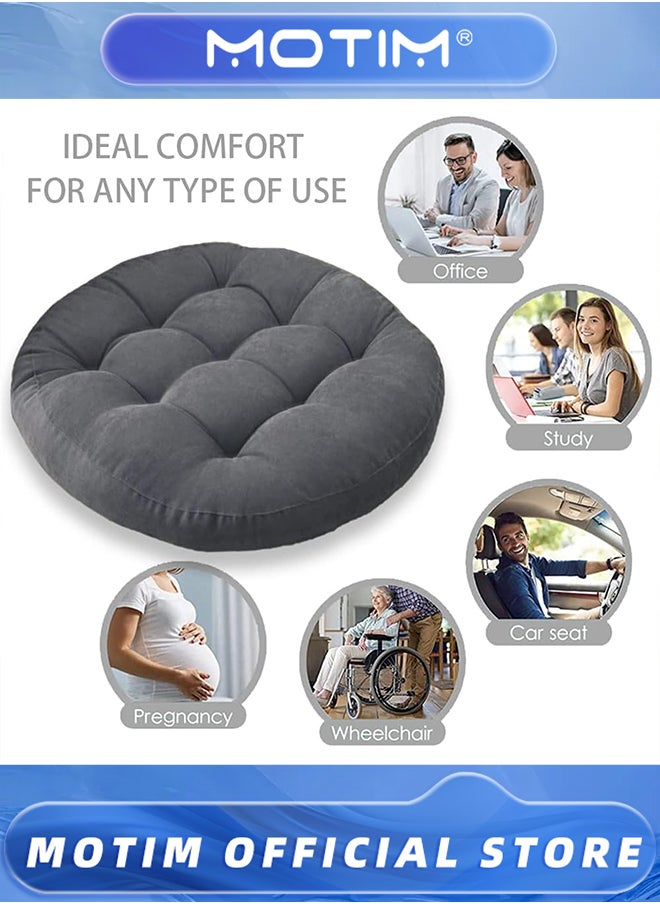2PCS Round Floor Seat Pillows Cushions Soft Thicken Yoga Meditation Cushion Linen Tatami Floor Pillow Reading Cushion Chair Pad Casual Seating