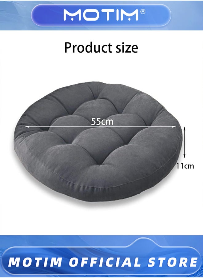 2PCS Round Floor Seat Pillows Cushions Soft Thicken Yoga Meditation Cushion Linen Tatami Floor Pillow Reading Cushion Chair Pad Casual Seating
