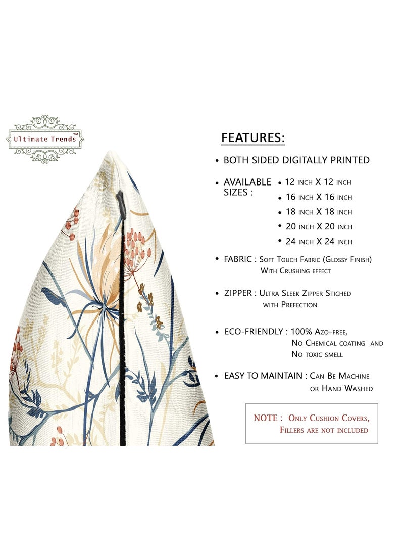 Ultimate Trends Polyester Digital Modern Printed Pillow Cover 12x18 Set of 5 Multi Color UTCS1208