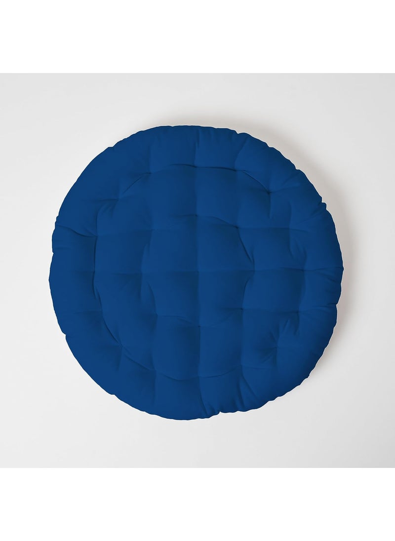 SKANDA FAB Premium Cotton Floor Seating Cushion Luxurious Comfort Microfiber Fill 60X60 CM Large Size for Meditation Floor Cushions Pooja Living Room Pets Outdoor Classic Blue Pack of 2
