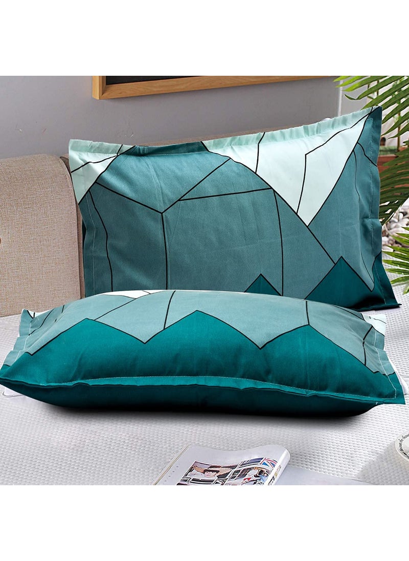 THE HOME STYLE Super Soft Glace Cotton Standard Size Printed Pillow Covers ll Pillow Cases ll Set of 8 Piece 18 x 28 Inches Standard 18 x 28 Inches Pastel Green 400 TC