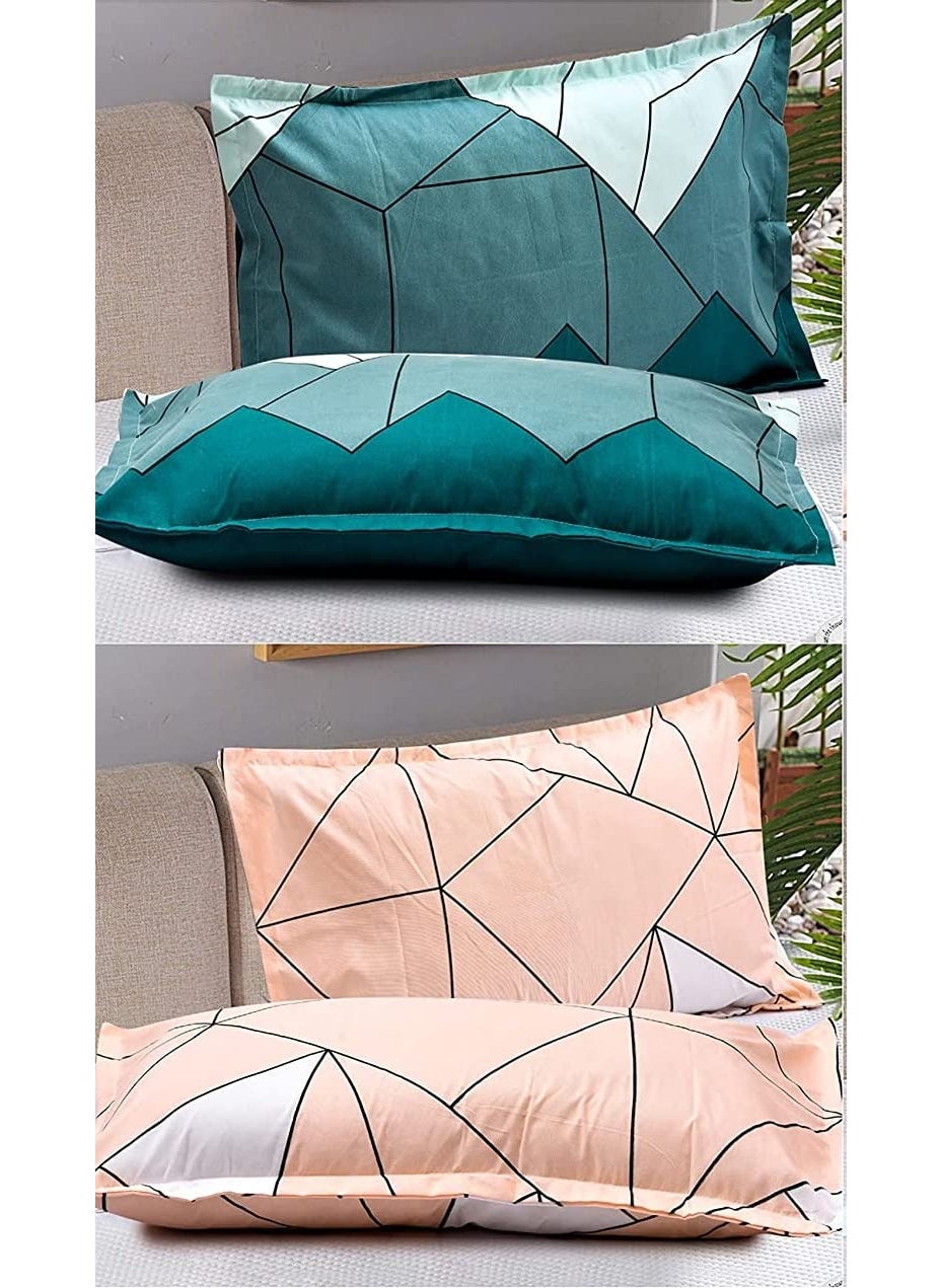 THE HOME STYLE Super Soft Glace Cotton Standard Size Printed Pillow Covers ll Pillow Cases ll Set of 8 Piece 18 x 28 Inches Standard 18 x 28 Inches Pastel Green 400 TC
