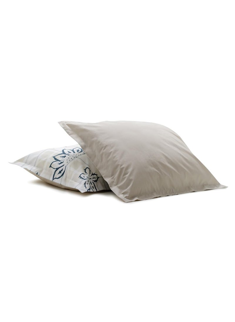 Himeya 100 Cotton Comfort Percale Pair of 2 Pillow Covers 50 x 75 CM Floral Plaid Pine Green