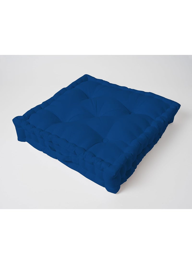 SKANDA FAB Square Floor Cushions 60 x 60 x 10 CM Floor Cushion MicroFiber Filling for Seating Meditation Yoga Pooja Guests Living Room Bedroom Classic Blue Pack of 1