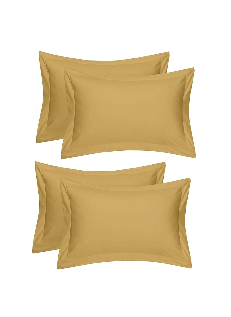 HR Products Pure Cotton Pillow Covers Set of 4 Piece Beige