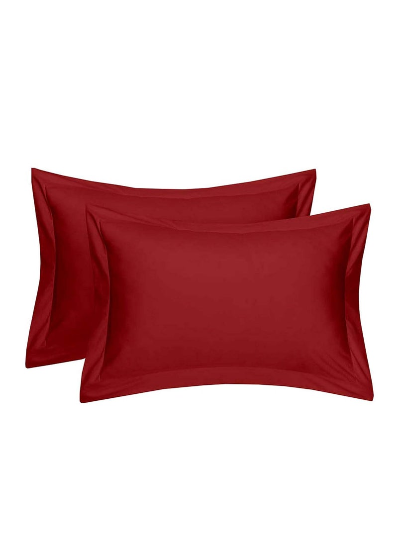 HR Products Pure Cotton Pillow Covers Set of 4 Piece Maroon