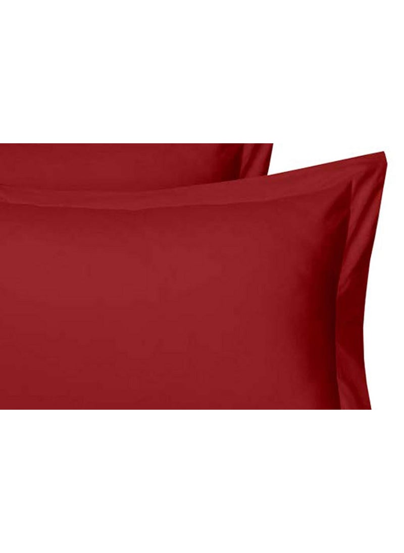 HR Products Pure Cotton Pillow Covers Set of 4 Piece Maroon