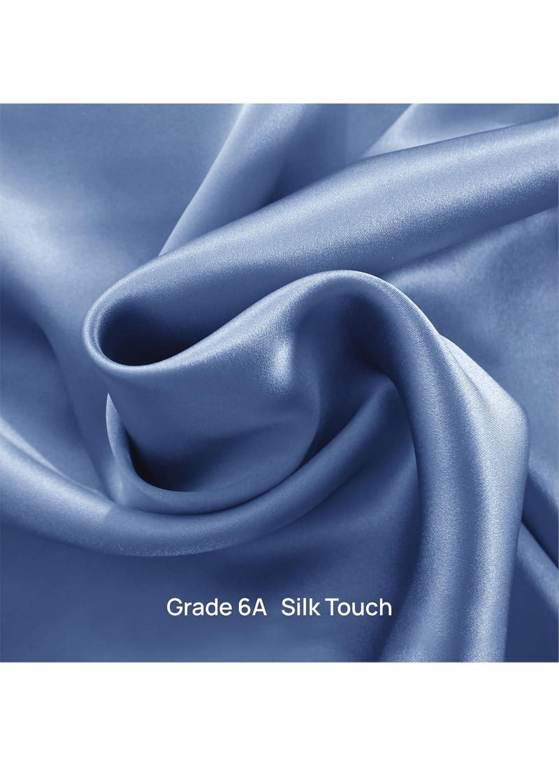Ambra Linen Premium Luxury Silky Soft Pillow Cover Solid ColorSilk Like Soft Skin Friendly Compatible with All Bedding Styles Set of 2 Covers for AllSeason use Sky Blue