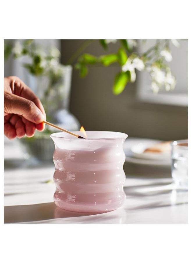 Scented candle in glass, Jasmine/pink, 50 hr