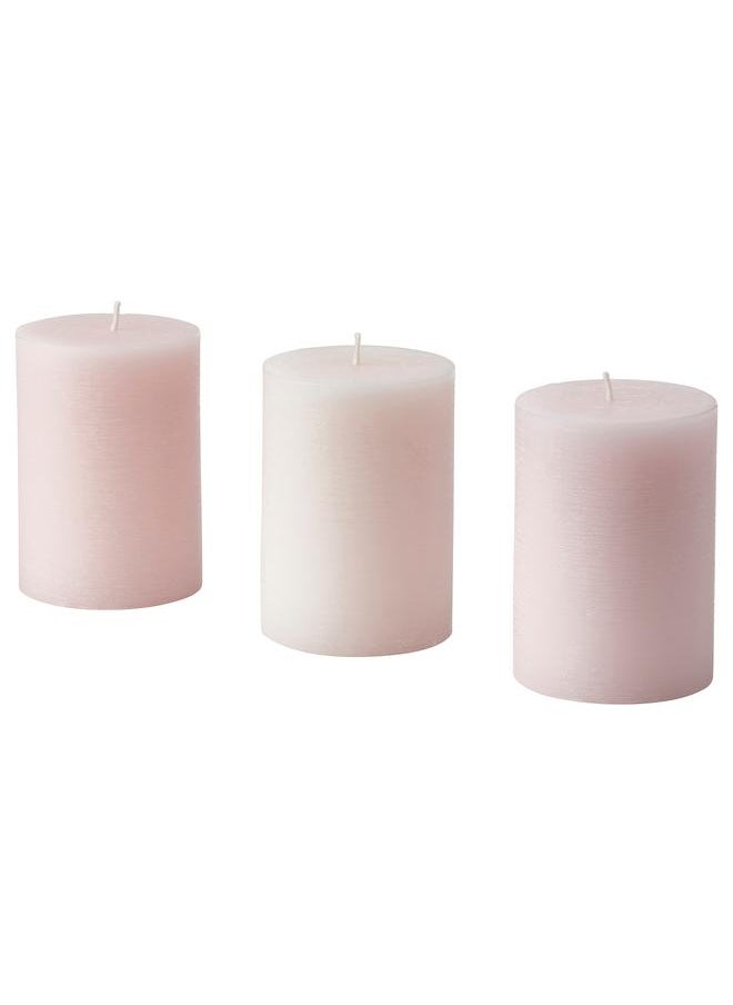 Scented pillar candle, Jasmine/pink, 30 hr
