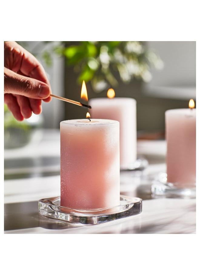 Scented pillar candle, Jasmine/pink, 30 hr