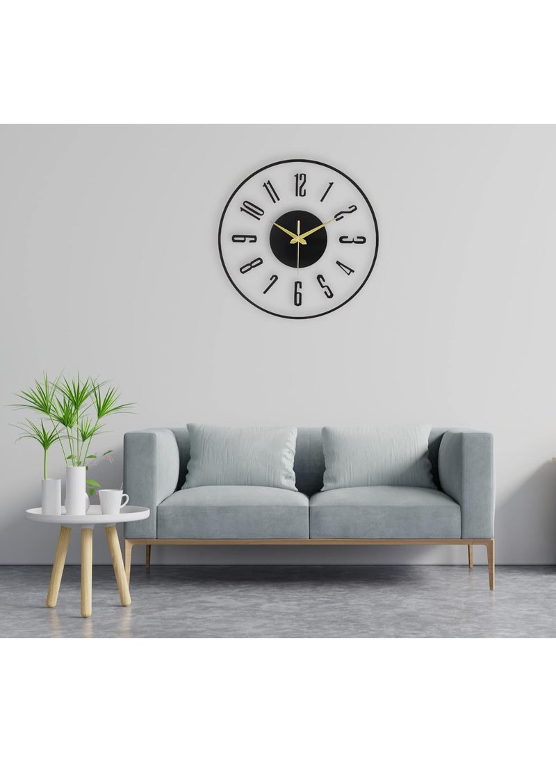AUROMIN THE ART OF INGENUITY Transparent Acrylic Wall Clock for Living Room Silent Decorative Stylish Wall Watch for Home 40 cm