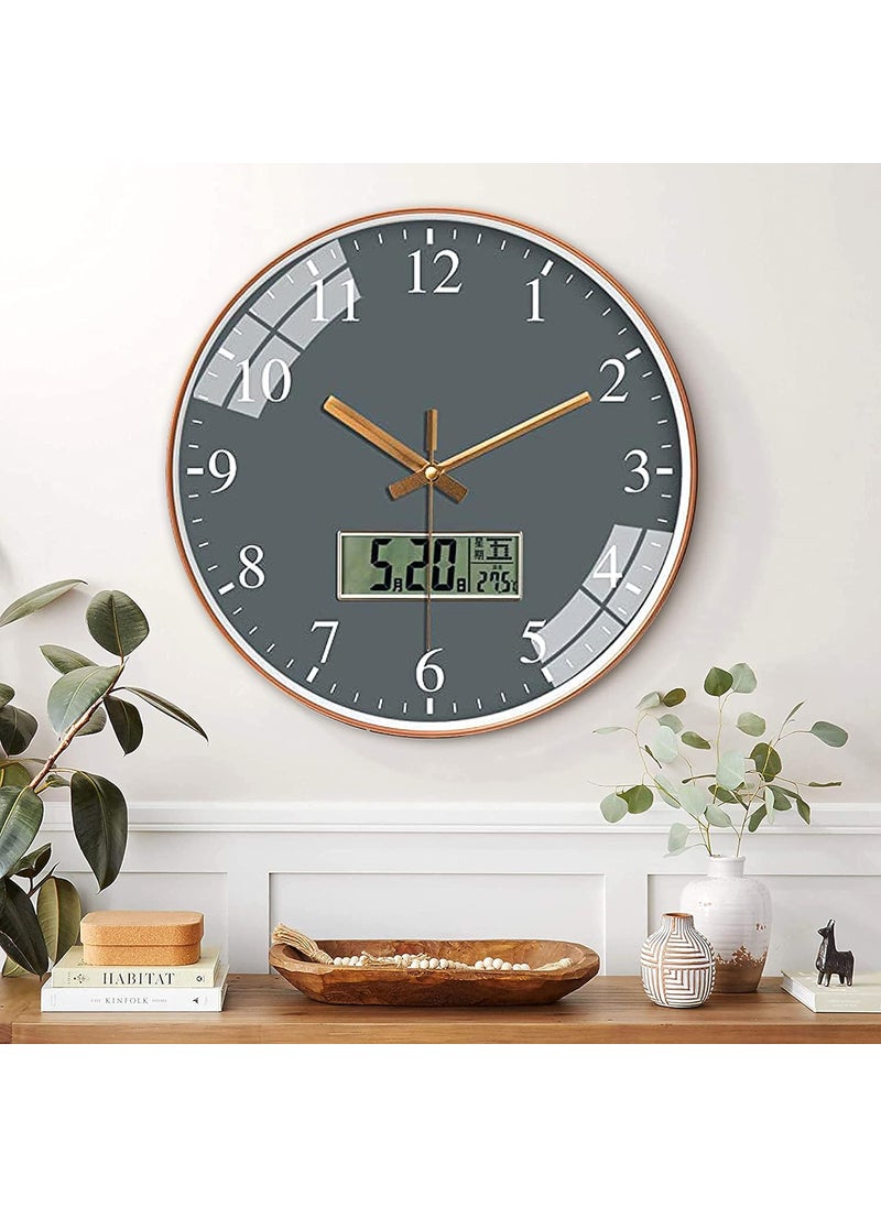 ZEPOLI Wall Clock for Home Hall Living Bedroom Kitchen Analog Stylish Silent NonTicking Watches Round Hanging Wall Mount WatchA GreyPlastic