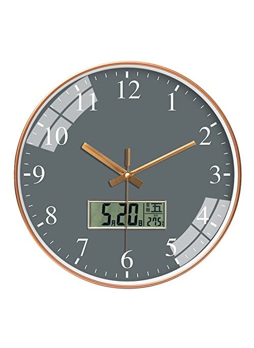 ZEPOLI Wall Clock for Home Hall Living Bedroom Kitchen Analog Stylish Silent NonTicking Watches Round Hanging Wall Mount WatchA GreyPlastic